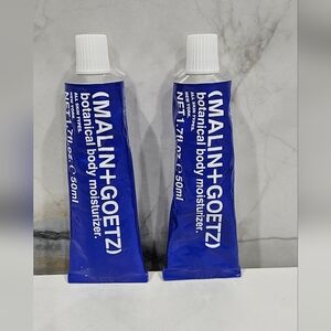 New and Sealed Malin+Goetz Botanical Body Moisturizer Travel Duo Set of 2